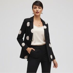 Chico's Black and Cream Polka Dot Blazer